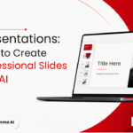 Promotional banner showing a laptop with a slide on screen and the headline 'Presentations: How to Create Professional Slides with AI' with Gamma AI and Branddiet logos nearby.
